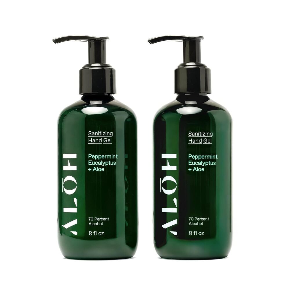ALŌH Sanitizing Hand Gel 2-pack | Peppermint Eucalyptus + e | 70% Alcohol